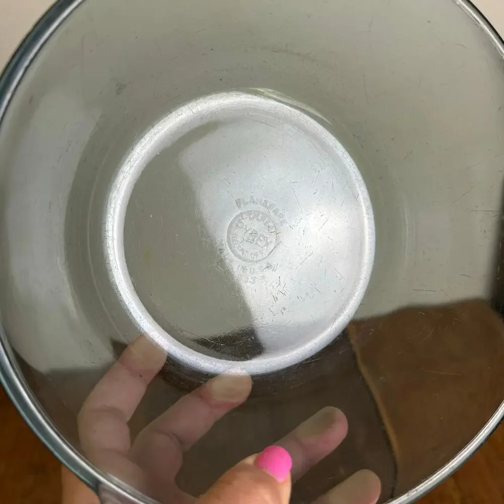 Vintage 1940s Flameware F-Z 833-B Blue Tint Pan Skillet Bowl USA‎